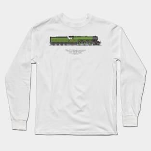 LNER Papyrus - March 1935 Speed Record 105 MPH Long Sleeve T-Shirt